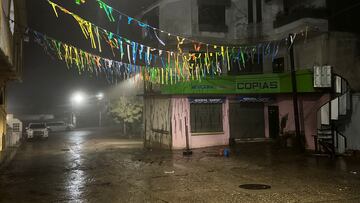 An empty street is seen as Hurricane John makes landfall in Santiago Jamiltepec, Oaxaca state, Mexico September 23, 2024. REUTERS/Fredy Garcia
