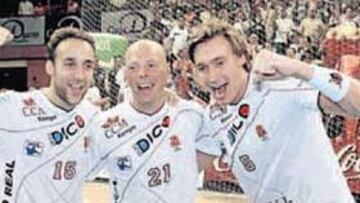 <b>VELOCIDAD. </b>Los extremos Parrondo, Hjermind y Kallman apuestan por los éxitos del Ciudad Real.