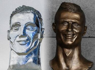 Cristiano Ronaldo: la criticada estatua de hielo del jugador del Real Madrid