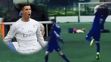 Cristiano Ronaldo's nephew celebrates like his uncle!