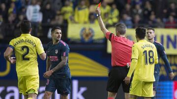 Vitolo, expulsado ante el Villarreal.