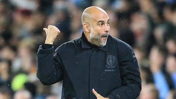 Pep Guardiola, entrenador del Manchester City, durante un partido.