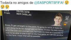 Casillas responde al videojuego FIFA. 