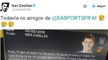 Casillas responde al videojuego FIFA. 