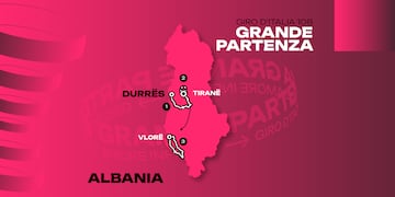 Recorrido del Giro de Italia 2025 en Albania.