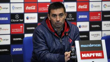 Asier Garitano, en conferencia de prensa.