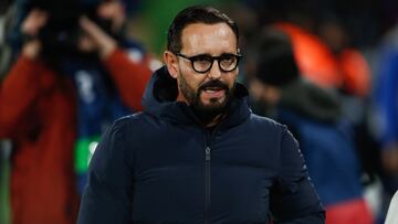 Jose Bordalas, coach of Valencia, looks on during the spanish league, La Liga Santander, football match played between Getafe CF and Valencia CF at Coliseum Alfonso Perez stadium on March 12, 2022, in Getafe, Madrid, Spain.
AFP7
12/03/2022 ONLY FOR USE