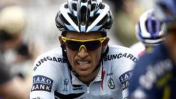 <b>EN META. </b>Alberto Contador superó la etapa.