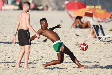 Vinicius having holiday fun on the Rio beaches