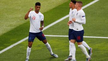 Marcus Rashford, Jadon Sancho y Ross Barkley.