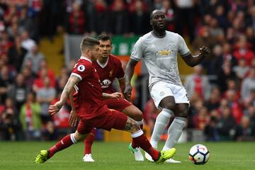 Romelu Lukaku and Alberto Moreno