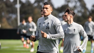 Jeison Murillo se ejercita durante un entrenamiento del Celta en la ciudad deportiva del club vigu&eacute;s.