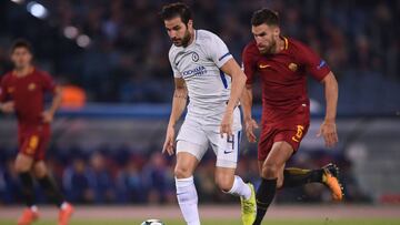 El espa&ntilde;ol F&aacute;bregas durante un partido de Champions contra el Roma.