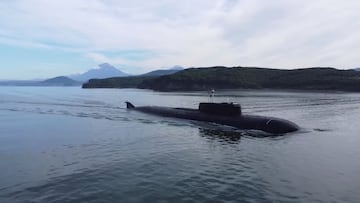 A still image from video, released by the Russian Defence Ministry, shows what it said to be a Russian nuclear-powered submarine sailing during the military drills Umka-2022 in the Chukchi Sea, in this still image taken from handout footage released September 16, 2022. Russian Defence Ministry/Handout via REUTERS  ATTENTION EDITORS - THIS IMAGE WAS PROVIDED BY A THIRD PARTY. NO RESALES. NO ARCHIVES. MANDATORY CREDIT.