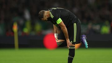 Soccer Football - Champions League - Group H - Celtic v Real Madrid - Celtic Park, Glasgow, Scotland, Britain - September 6, 2022 Real Madrid's Karim Benzema reacts Action Images via Reuters/Lee Smith