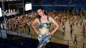 Garbiñe Muguruza, en una sesión de zumba.