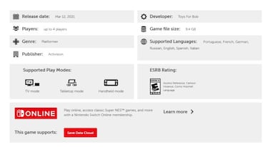 Crash Bandicoot 4: It’s About Time | ¿Cuánto ocupa en Nintendo Switch?