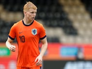 VENLO, NETHERLANDS - SEPTEMBER 9: Kees Smit of Holland U21 during the U21 Men match between Holland U21 v Israel U21 at the Stadium De Koel on September 9, 2025 in Venlo Netherlands (Photo by Jeroen van den Berg/Soccrates/Getty Images)