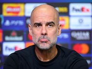 Soccer Football - UEFA Champions League - Manchester City Press Conference - Etihad Campus, Manchester, Britain - January 27, 2026 Manchester City manager Pep Guardiola during the press conference Action Images via Reuters/Ed Sykes