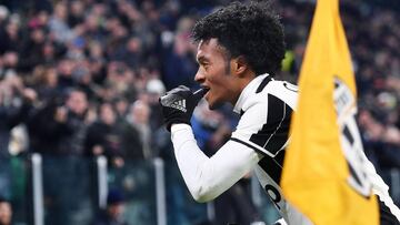 Celebraci&oacute;n de Cuadrado ante el Inter