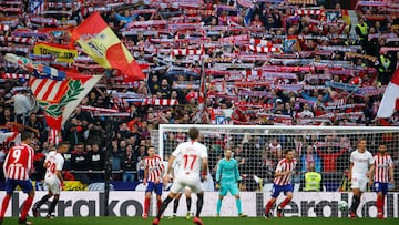 La grada del Wanda Metropolitano en el Atl&eacute;tico-Sevilla.