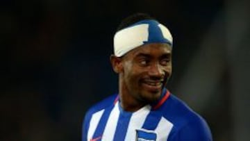 Salomon Kalou celebra uno de sus goles con el Hertha.