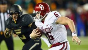 El quarterback Baker Mayfield de Oklahoma Sooners tuvo una actuación destacada contra los Baylor Bears.