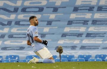 2-0. Riyad Mahrez celebra el segundo gol.