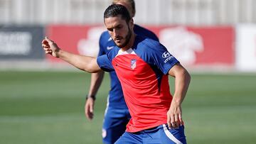 Koke, durante el entrenamiento del Atlético.