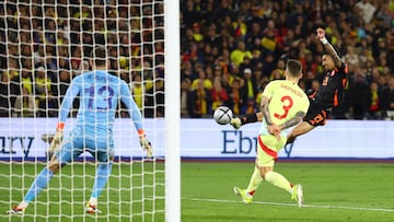 Soccer Football - International Friendly - Spain v Colombia - London Stadium, London, Britain - March 22, 2024 Colombia's Daniel Munoz scores their first goal REUTERS/Hannah Mckay