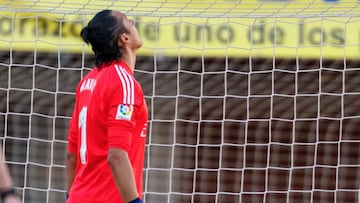 Keylor Navas durante el partido entre la UD Las Palmas y el Real Madrid con su nueva coleta