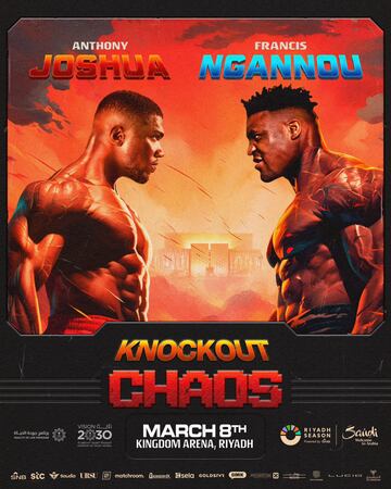 Joshua y Ngannou se verán las caras el 8 de marzo de 2024