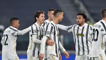 Cristiano celebra su gol número 750, el 2-0 ante el Dinamo de Kiev en la Champions.