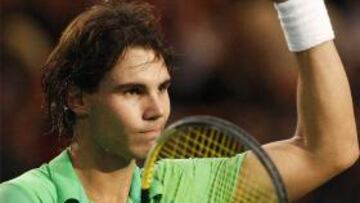 <b>EUFORIA. </b>Rafa celebra con euforia la trabajada victoria sobre Nicolás Almagro.