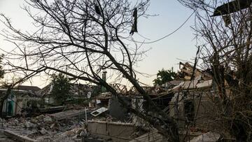 This photograph taken on August 29, 2022 shows destructions following a missile strike in Mykolaiv, amid the Russian invasion of Ukraine. - Ukrainian forces have begun a counter-attack to retake the southern city of Kherson, which is currently occupied by Russian troops, a local government official said on Monday. (Photo by Dimitar DILKOFF / AFP) (Photo by DIMITAR DILKOFF/AFP via Getty Images)