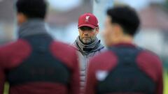 Klopp, durante el entrenamiento del Liverpool.