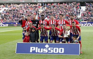 Atlético Madrid's starting line-ups.