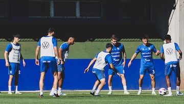 Entrenamiento del Tenerife antes de enfrentarse al Villarreal B.