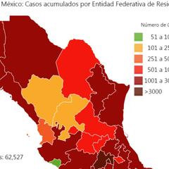 Mapa y casos de coronavirus en México por estados hoy 23 de mayo