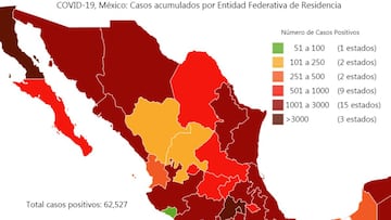 Mapa y casos de coronavirus en México por estados hoy 23 de mayo