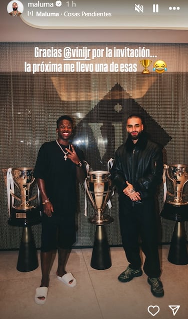 Vinicius Jr. recibe la visita de Maluma y Bradley Cooper: Muy tranquilo