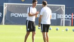 V&iacute;ctor S&aacute;nchez del Amo durante el primer entrenamiento de la pretemporada del M&aacute;laga.