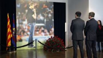 Bartomeu, en el espacio dedicado a Tito Vilanova en el Camo Nou.