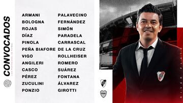 River dio a conocer la nómina de futbolistas para el Superclásico y se confirmó que el marcador central no será de la partida. Suárez figura entre lo citados.