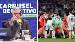 La cámara enfoca a Huijsen y su padre con Asencio en el suelo: Garrido explota en directo al ver lo que estaban haciendo