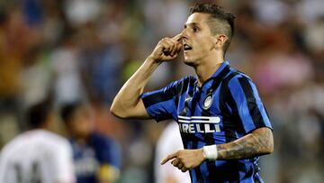 El delantero, Stevan Jovetic, durante un partido del Inter de Milán.