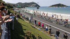 El pelot&oacute;n, a su paso por San Sebasti&aacute;n. 