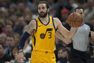 SALT LAKE CITY, UT - FEBRUARY 6: Ricky Rubio #3 of the Utah Jazz brings the ball up the court against the Phoenix Suns during their game at the Vivint Smart Home Arena on February 6, 2019 in Salt Lake City , Utah. NOTE TO USER: User expressly acknowledges and agrees that, by downloading and or using this photograph, User is consenting to the terms and conditions of the Getty Images License Agreement.  Chris Gardner/Getty Images/AFP
== FOR NEWSPAPERS, INTERNET, TELCOS & TELEVISION USE ONLY ==