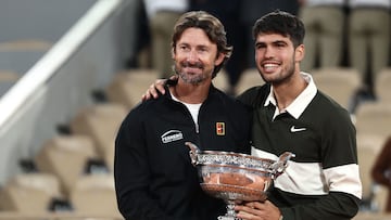 Alcaraz y Ferrero tras ganar Roland Garros.