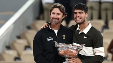 Alcaraz y Ferrero tras ganar Roland Garros.